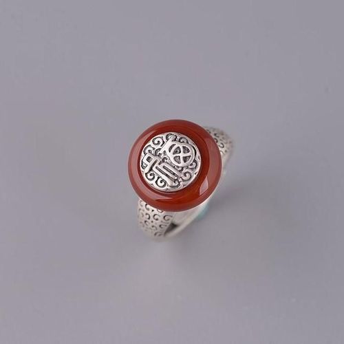 Bague Ajustable En Argent Sterling Fu Pour Femmes, En Porcelaine Émaillée, Agate, Boucle De Paix, Breloque Rétro, Romantique, Ouverture, Nouvelle Collection