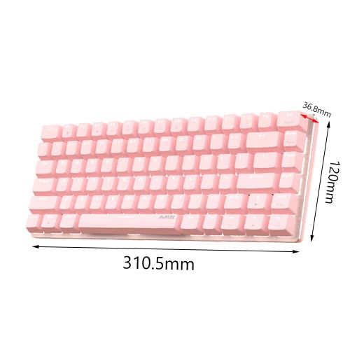 Clavier mécanique de jeu avec rétro-éclairage blanc, USB type-c, 82 touches, pour ordinateur de bureau, Windows XP/Win7/8 IOS