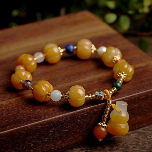 Bracelet En Jade Naturel Hetian Pour Femmes, Pierres Précieuses Colorées Sculptées À La Main, Perles De Jade