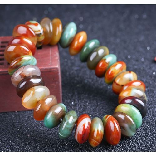 Bracelet En Agate De Couleur Glacée Pour Hommes Et Femmes, 16mm, Perle Unique Et Naturelle