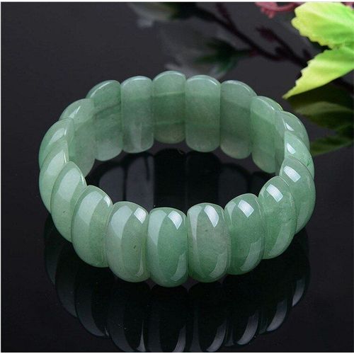 Bracelet En Jade Vert Naturel Pour Hommes Et Femmes, Rangée De Pierres Précieuses, Soins De Santé