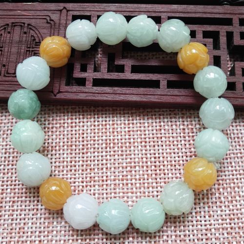 Bracelets En Jade Vert Naturel 7a Pour Femmes, Bijoux En Émeraude, Sculpté À La Main, Perles 10mm