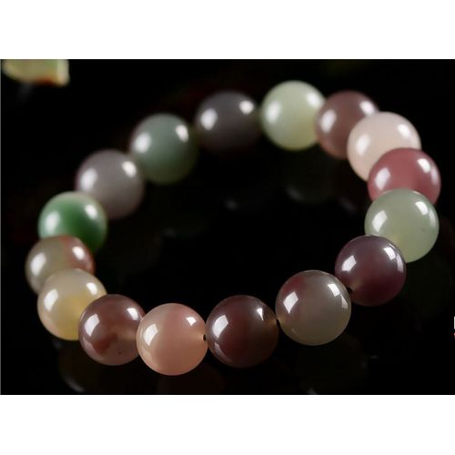Bracelet Chapelet En Agate Naturelle Et Pure, En Cristal Vert, Calcédoine, Perles, En Jade Rouge Véritable, 12mm, 14mm