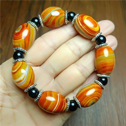 Bracelet En Perles D'agate Dragon Naturel Pour Hommes, Bracelet En Jade, Texture Véritable, Bijoux En Jade Rouge, Bracelet Dzi Du Tibet