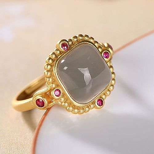 Bague En Argent Incrustée De Jade Naturel Hetian Pour Femmes, Nouvelle Collection, Breloque Géométrique Classique Chinoise, Design De Marque Pour Femmes