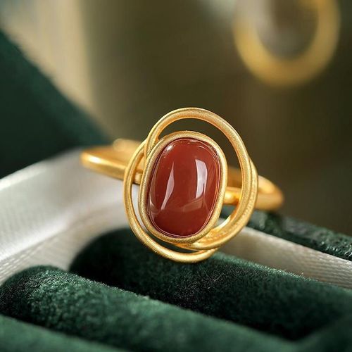 Bague Ajustable En Argent Et Calcédoine Naturelle, Nouvelle Forme Géométrique, Rétro, Mode Dames, Bijoux De Créateur Original, Nouvelle Collection