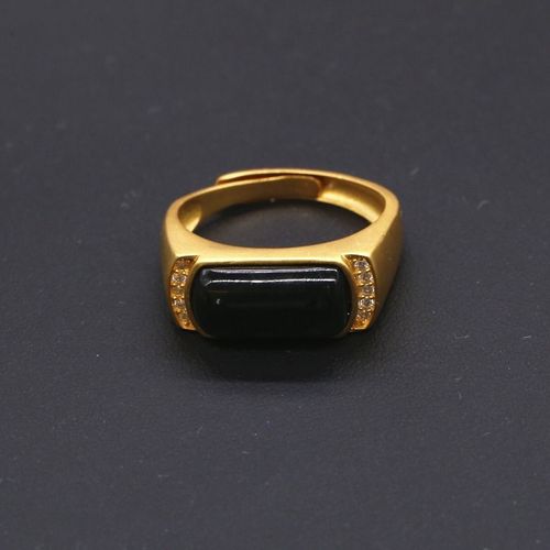 Bague Rétro En Argent Pour Hommes Et Femmes, Incrustation En Agate Noire Naturelle, Pour Couples, Même Ouverture, Ajustable