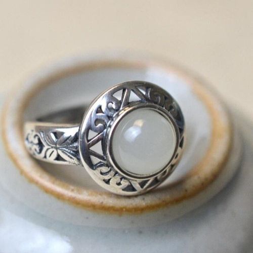 Bague En Jade Hétian Naturel Pour Femmes, Modèles Féminins Originaux, Style Rétro Chinois, Ouverture Réglable, Cadeau D'anniversaire De Vacances