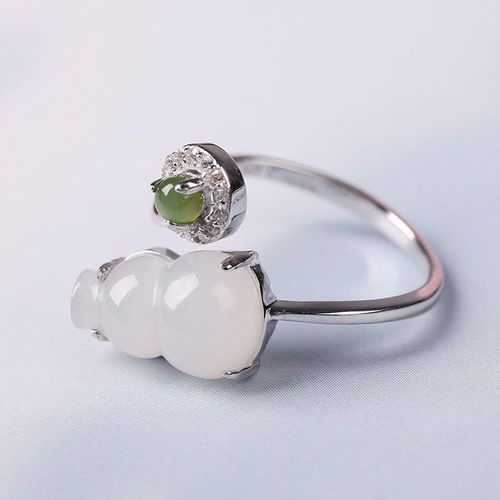 Nouvelle Bague En Argent Incrustée De Calcédoine Hétian Naturelle, Gourde D'ouverture Réglable, Breloque Rétro Chinoise, Bijoux De Marque Pour Femmes