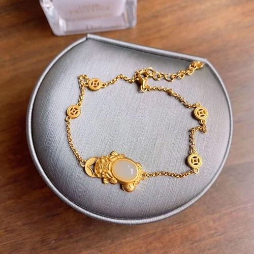 Bracelet En Lingot De Grenouille Dorée, En Calcédoine Blanche Naturelle Hetian, Style Chinois, Rétro Classique, Ancien, Or, Artisanat Folklorique, Bijoux Pour Femmes
