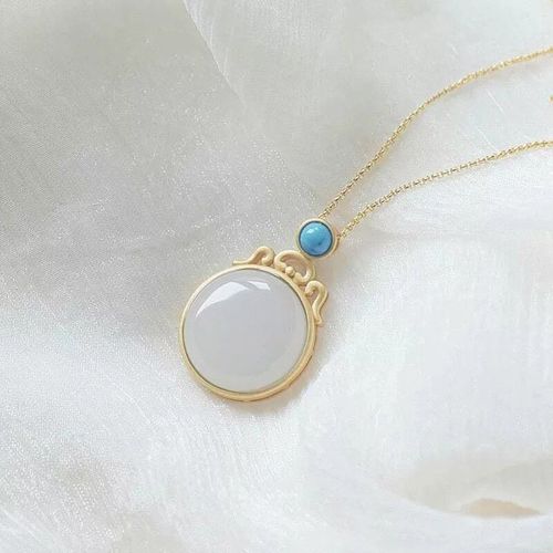 Collier Avec Pendentif En Argent Incrusté Pour Femme, Breloque De Marque, En Jade, Violet, Fumée Hétian Naturelle, Style Chinois Rétro, Design De Niche, Nouvelle Collection