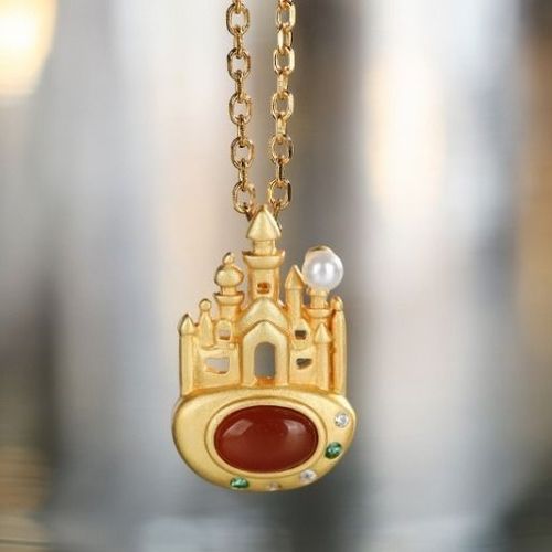Collier En Porcelaine En Émail Naturel, Pendentif De Perles Synthétiques, Château De Calcédoine, Collier Antique De Style Chinois, Bijoux Nobles Pour Femmes