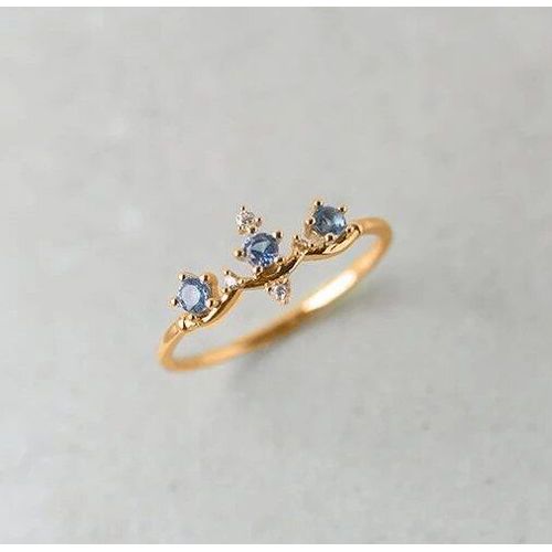 Bague En Diamant Bleu Pour Femmes, Nouvelle Collection De Bijoux Artisanaux De Styliste, Breloque Brillante De Luxe Rétro, Bijoux En Argent