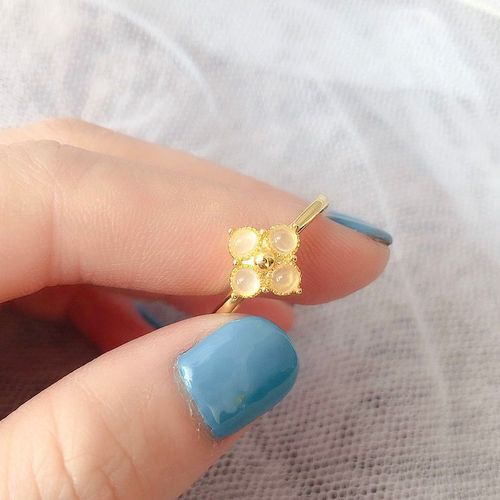 Bague En Or Rose À Haute Calcédoine Naturelle Pour Femme, Nouvelle Collection Originale, Ajustable, Noble, Breloque, En Argent