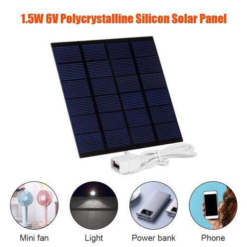 Panneau Solaire 1.5w 6v Usb En Polysilicium, Générateur Portable, Chargeur Solaire Pour Téléphone Portable