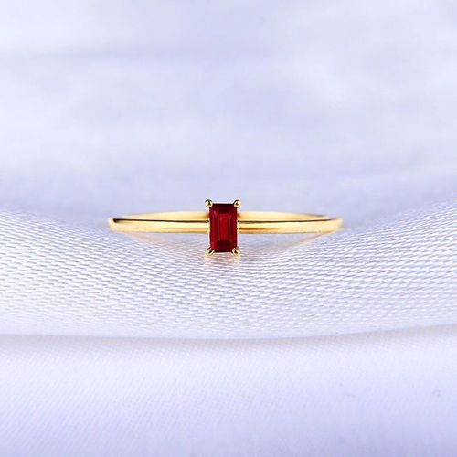Bague En Argent Pour Femmes, Unique, Créatif, Rectangulaire, Rubis Naturel, Ouverture Réglable, Frais Et Élégant, Mode Dames, Bijoux