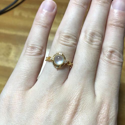 Bague En Argent Incrustée De Graine De Glace Naturelle, Calcédoine, ¿Uf Rond, Ouverture Réglable, Breloque De Créateur, Marque De Bijoux Pour Femmes