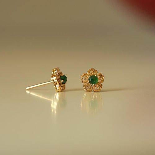 Boucles D'oreilles En Cristal De Calcédoine Pour Femmes, Design Original, Artisanat, Fleur De Pêche Verte, Charme De Luxe Élégant, Marque De Bijoux En Argent