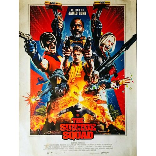 The Suicide Squad - Affiche Originale De Cinéma - Format 40x60 Cm - Un Film De James Gunn Avec Margot Robbie, Idris Elba, John Cena, Joel Kinnaman, Sylvester Stallone - Année 2021