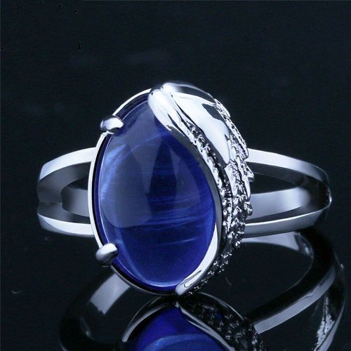 Bague De Luxe En Saphir Et Zircon Bleu Pour Femme, Anneau D'éternité Simple, Coupe Ronde Et Élégante, Breloque De Luxe, Tendance, Nouvelle Collection