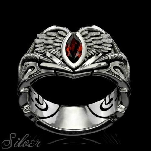 Bague En Argent En Forme D'oeil De Diable Pour Hommes, Ornement En Forme D'ailes D'ange Tombantes, Offre Spéciale, Nouvelle Collection