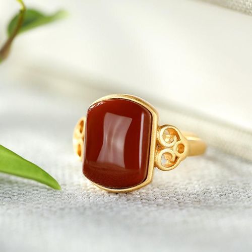 Bague En Porcelaine Émaillée Calcédoine Pour Femme, Anneau D'ouverture Réglable, Style Chinois Rétro, Style Palais, Design De Luxe Pour Femme