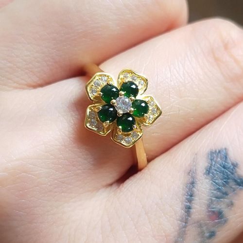 Bague Ajustable En Jaspe Naturel Pour Femmes, Anneau D'ouverture De Fleur, Rétro Chinois, Lumière Romantique, Breloque De Luxe De Marque, Bijoux Pour Femmes