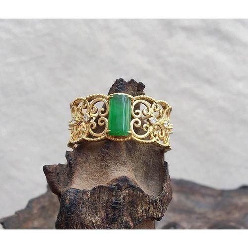 Bague En Argent De Jaspe Hetian Naturel, Géométrique, Ouverture Réglable, Motif Rétro Chinois, Haut De Gamme, Léger, Breloque De Luxe, Bijoux Pour Femmes