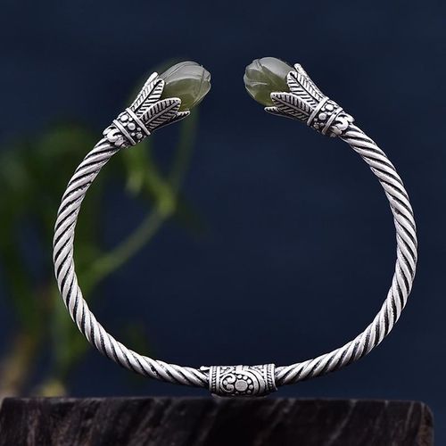Bracelet Artisanal En Jade Naturel Hetian Pour Femmes, Nouveau Design Original, Enroulé, Style Chinois, Breloque Rétro, Marque, Bijoux En Argent