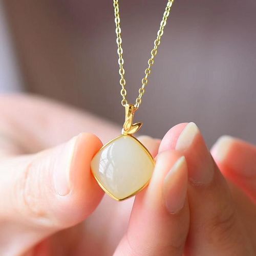 Collier Pendentif En Argent Naturel Hetian, Jade Blanc, Tempérament Frais, Mignon, Bijoux De Marque Pour Femmes