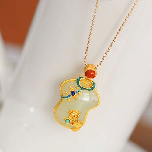 Collier À Pendentif En Argent Naturel Hetian, Jade Blanc, Cheongsam, Style Chinois Rétro, Design De La Minorité, Bijoux De Marque Charmant Pour Femmes