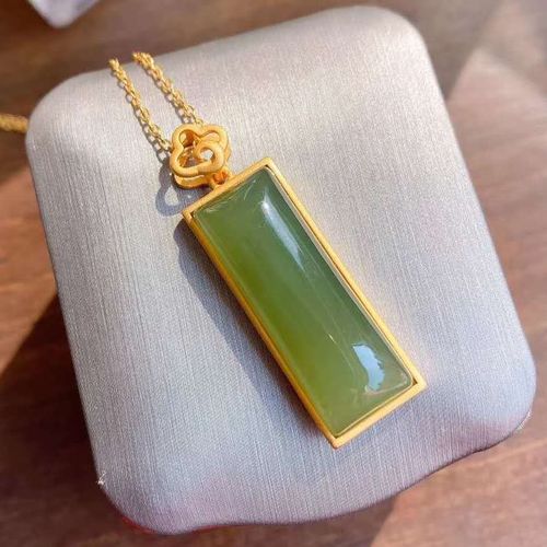 Pendentif Saphir Incrusté En Argent Original, Bordure Dorée, Super Artisanat Chinois Rétro Xiangyun, Bijoux De Marque Pour Femmes