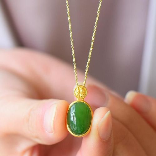 Pendentif En Argent Incrusté D'¿Uf De Jaspe Hetian Naturel, Visage Rond Ovale Artisanal, Vent Froid, Bijoux De Marque Pour Femmes