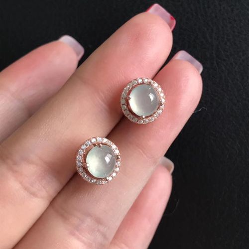 Boucles D'oreilles En Diamant Pour Femmes, Perles Rondes De Calcédoine, Graine De Glace Naturelle, Visage D'¿Uf, Breloque De Luxe Rétro Léger, Marque De Bijoux En Argent