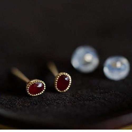 Boucles D'oreilles De Styliste En Argent Incrusté De Perles De Rubis, Breloque Exquise Et Élégante, Bijoux Créatifs Rétro En Argent Pour Femmes, Nouvelle Collection