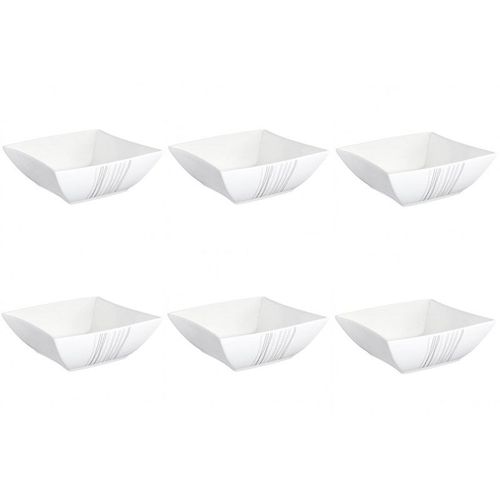 Lot De 6 Coupelles "Lignes" 15cm Blanc
