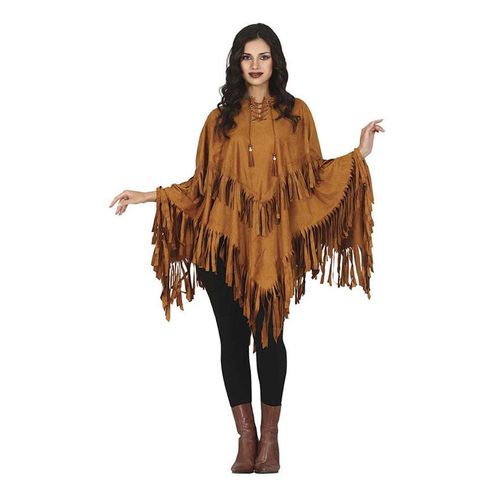 Déguisement Poncho Indien Marron Femme