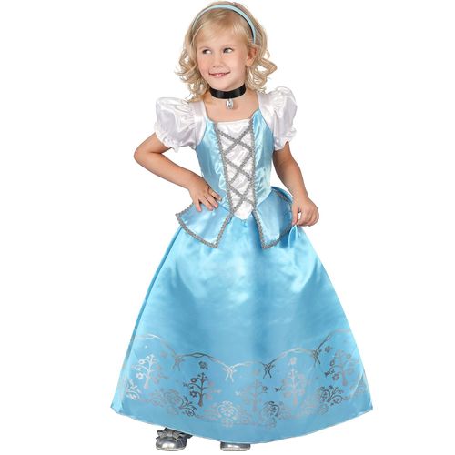 Déguisement Princesse Bleue Et Blanche Fille - Taille: M 7-9 Ans (120-130 Cm)