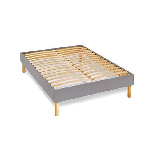 Sommier En Kit 14 Lattes Nues, Coutil Tissu Coton 120x190cm, Coloris Grison