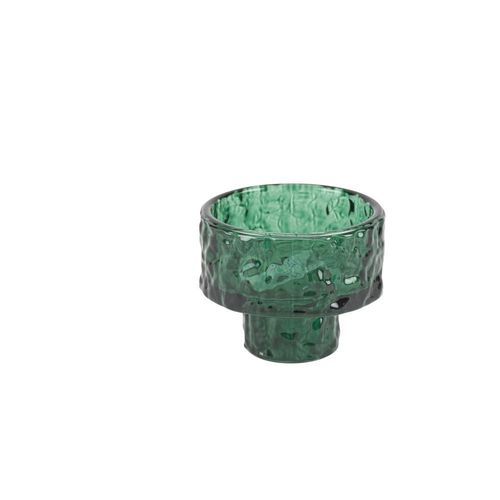 BOUGEOIR CHANDELIER VERRE MARTELÉ 5.3X6CM VERT