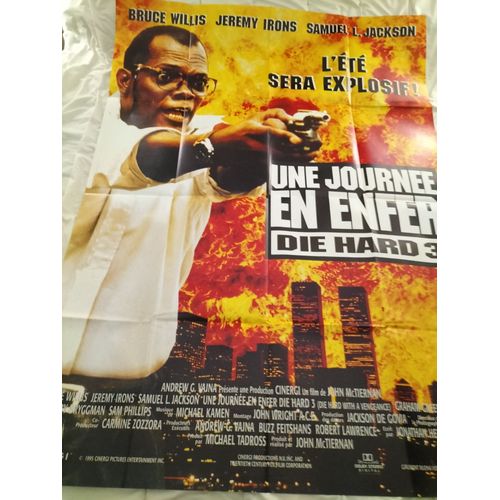 Une Journee En Enfer (Die Hard 3) - Affiche De Cinéma Originale - Etat Neuf, Jamais Affichée - 120x160 Cm - Film De John Mctiernan, Avec Bruce Willis, Jeremy Irons, Samuel L. Jackson - Année 1995