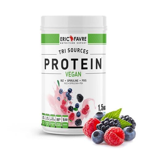 Protéines Végétales Tri-Source, Protein Vegan, Triple Berry ( Fruit Rouge ) 