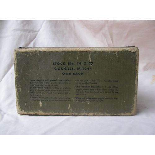 Ww2 Us Boite D'emballage Pour Les Lunettes De Protection Américaine M-1944 Référencée G.I.