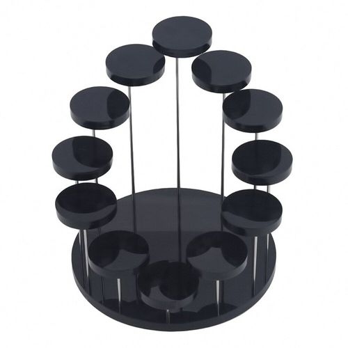 Présentoir Rond Transparent Noir Poour Bagues Et Rouges À Lèvres, Présentoir De Bijoux En Plexiglas Acrylique