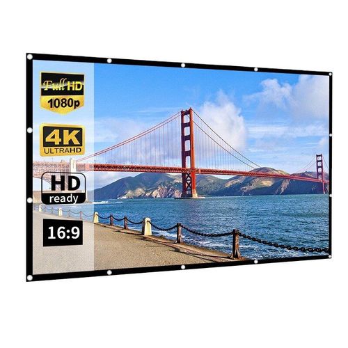 Écran de Projection 3D HD 16:9 de 100 pouces, pliable et Portable, en Polyester, Anti-froissement, pour cinéma à la maison