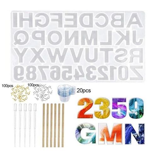 Ensemble De Bijoux En Résine Époxy, 232 Ensembles De Lettres, Moule De Marque-Page Rectangulaire En Silicone, Bricolage, Production De Bijoux, Moule Artisanal