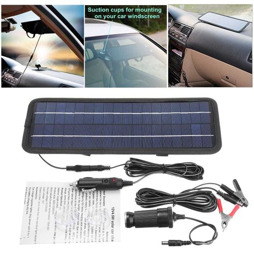Kit De Panneaux Solaires, Allume-Cigare Usb 12v 4.5w, Pince Crocodile, Charge Pour Batterie De Voiture, Chargeurs De Téléphone Portable, Appareils Électroniques