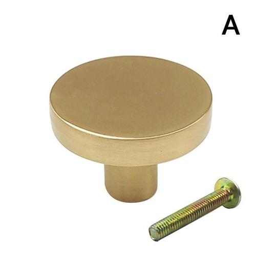 Poignées De Porte Et Tiroirs En Laiton, 4 Pièces/Ensemble Boutons Ronds En Laiton Pour Placard De Cuisine Et Commode, G5m3