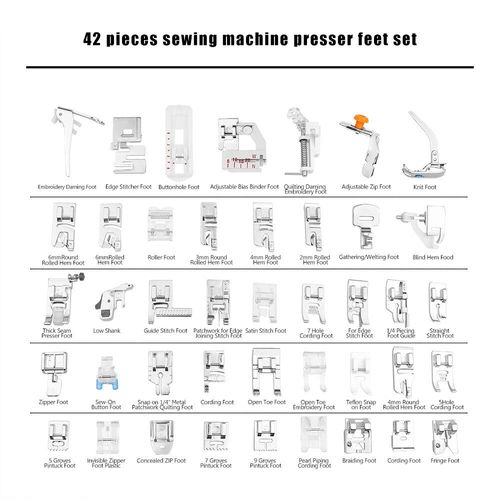Kit De Pieds Presseurs Pour Machinee À Coudre Domestique, 32 Pièces, Avec Boîte, Accessoires Pour Brother Singer Janome, Bricolage