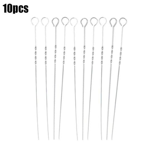 Broche de Barbecue en acier, 10 pièces, outils de cuisine, brochettes plates